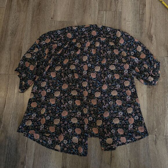 LOFT dark Floral Blouse – Size 16 romantic goth flowy whimsigoth workwear office - Picture 10 of 11